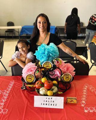 Owner, Rebecca and head taste tester at Backyard Eatz Salsa and Guacamole Madness event.