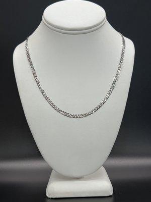 925 Sterling Silver Concave 3mm 24" Chain