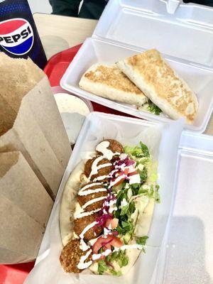 Falafel Gyro  & Chicken Shawarma