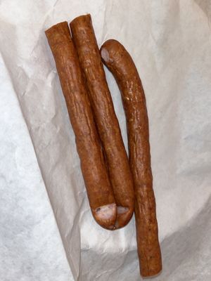 Kabanosy - long thin sausage without preservatives