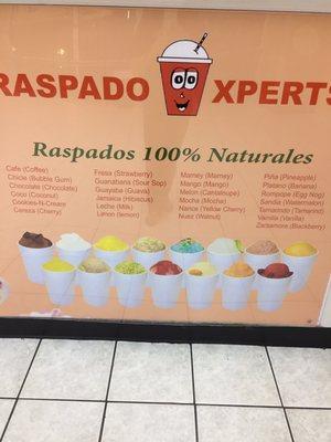 Raspado flavor options!