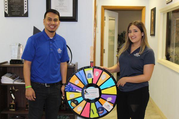 Spin the wheel for a farmers prize.