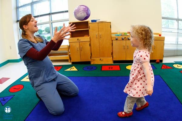 The Rehabilitation Center features child-size equipment and exercises that incorporate play and games specifically designed f...