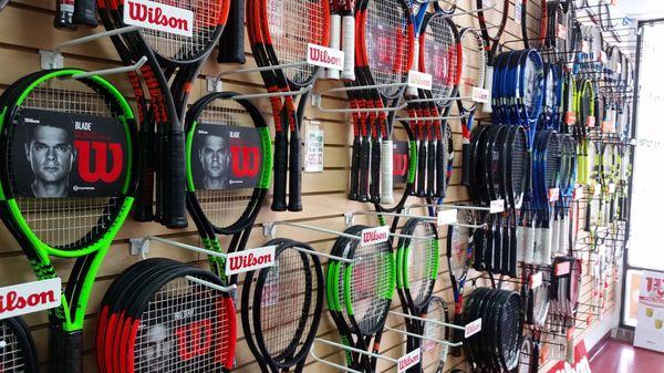 We can help you find the right Wilson, Head or Babolat racket for your game. With our demo program, you can try before you buy.