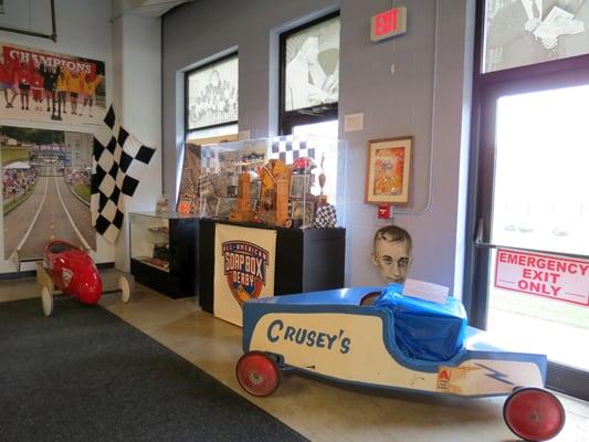 It isn't just marbles, this is the soap box derby display.