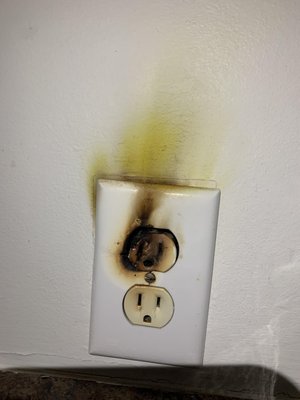 Brunt outlet in the kitchen.