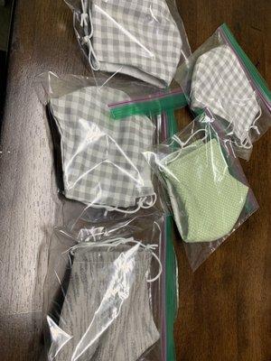 Sample of masks - $15 each