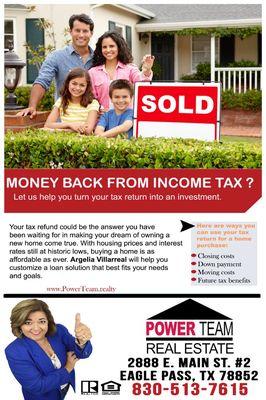 Getting money back from income tax? Let us help you turn your tax return into an investment!