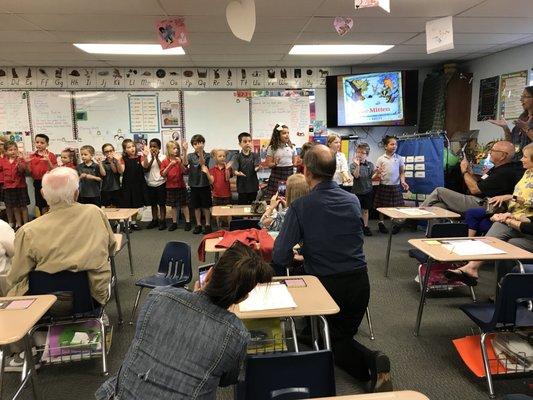 Grandparent's Day classroom performance