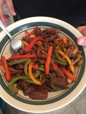 Steak fajitas