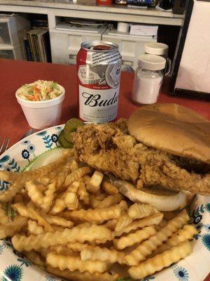 Amazing tenderloin and crinkle cut fries!