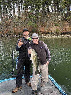 Austin Neary and my buddy Rick on our annual spring fishing trip.  Absolutely throttled giant bass all day!