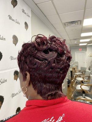 Check out the color. Custom designed wig by Gigi with scalp serum treatment.