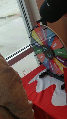 Spin the wheel today for grand opening. Must use app to enter sweepstakes