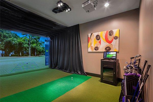 Work on your skills with our virtual golf system with swing analyzer and variety of world-class courses