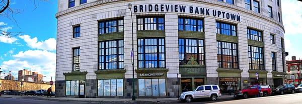 We are located on the 1st floor of the Bridgeview Bank Building, across the hall from Starbucks.