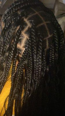 Boho knotless braids