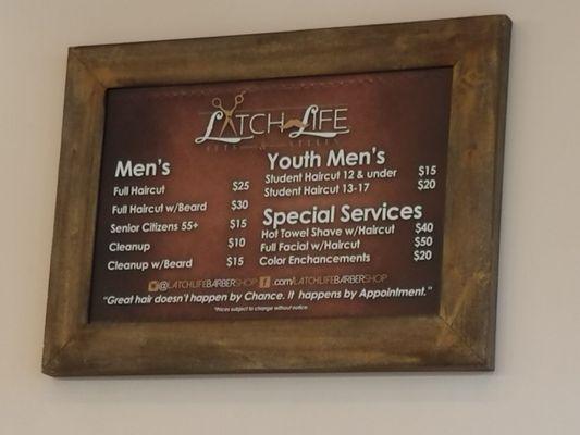 Prices they charge at Latch Life.