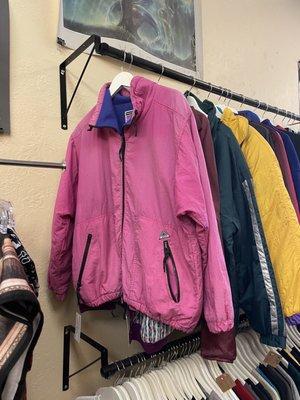 One of the racks with vintage jackets.