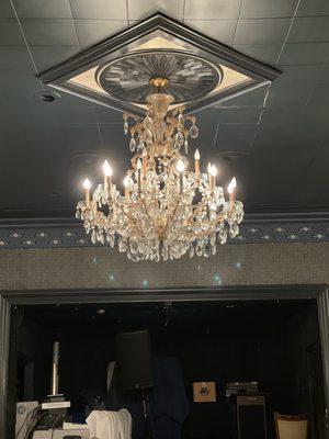 Chandelier in dinning room