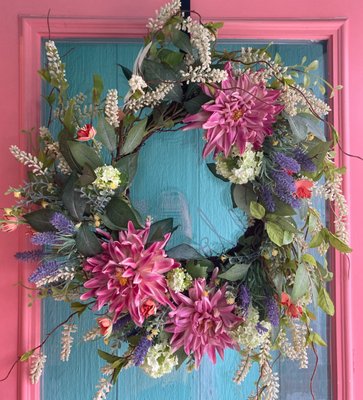 Spring Wreath!  Perfect for outside door decor.