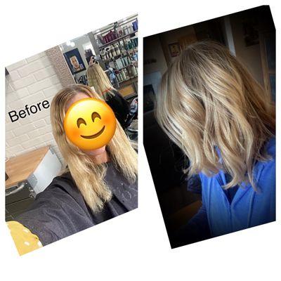 Before and after hair