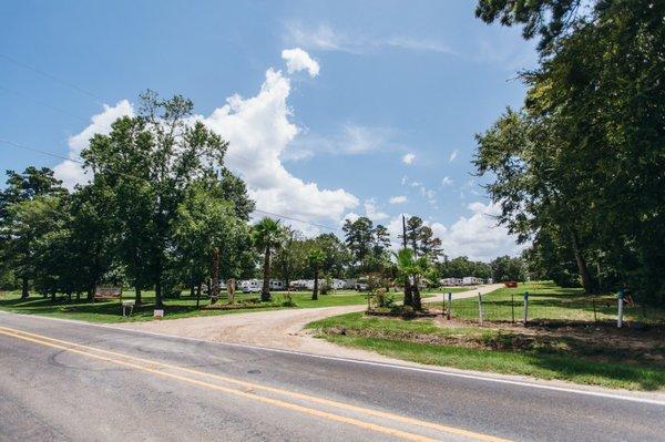 Park sits back from the farm road making traffic notice almost unnoticeable