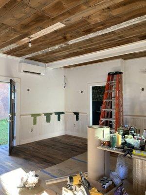 Westkill brewing company interior paint and wallpaper job located on Kingston NY