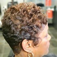 Short cut curly style (side view)