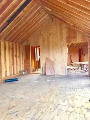 Master bedroom. Vaulted ceiling.