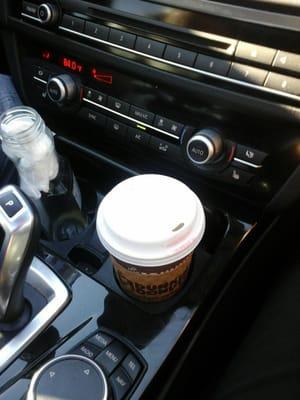 On the road 1 hour and my pumpkin spice latte still hot. Got to love Dunkin