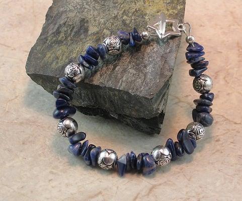 Lapis Lazuli and Silver Bracelet