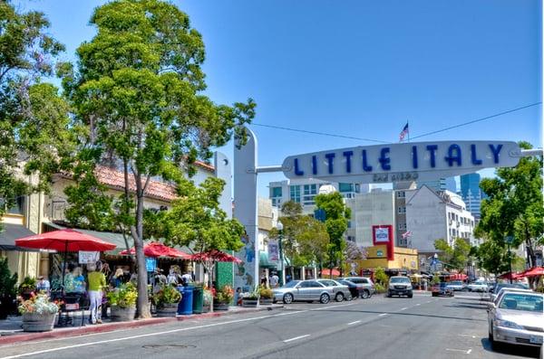 Little Italy is known for its charming sidewalk cafe's, Farmer's Market, and authentic Italian Restaurants and Shops.