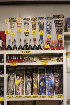 Big selection of rockets and missiles.