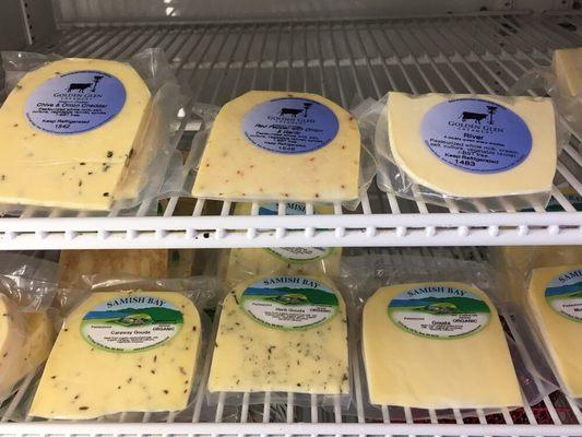 Local cheeses from Golden Glen and Samish Bay (organic)