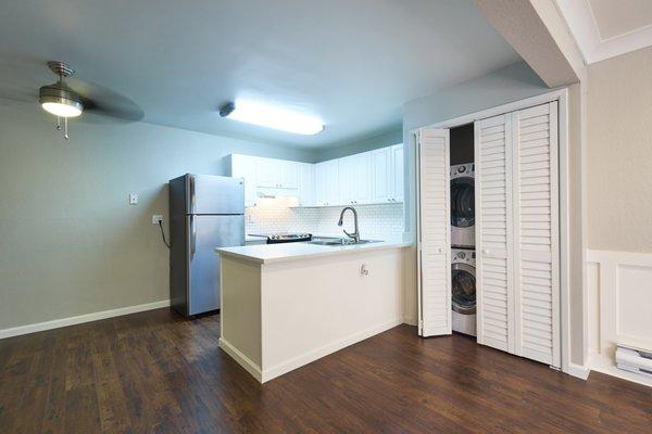 Stack-able washer and dryer in every apartment home