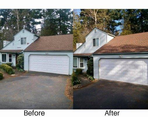 Exterior paint before and after.