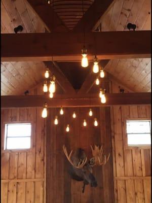 Custom lighting in a cabin.