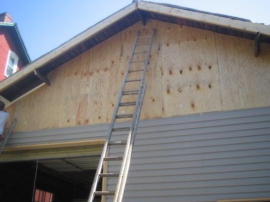 siding in progress