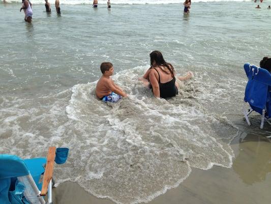 If parents are on the beach, Sitters are in the water. Fun Play day!