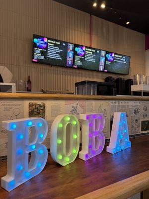 Boba bar! Spend time getting inspired from our art deco bar