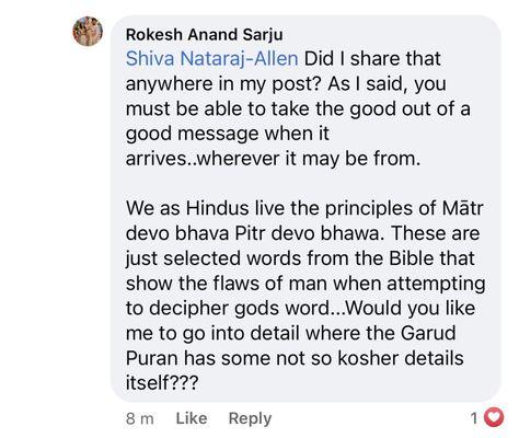 Apparently defending the Bible by criticising the Garuda Purana is appropriate