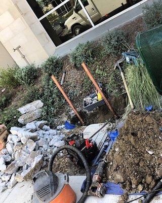 Backflow installation on commercial building