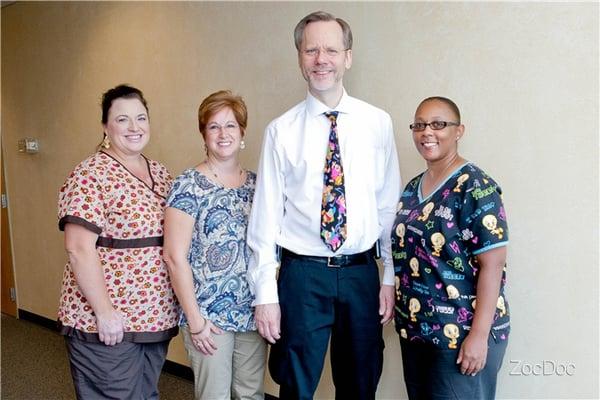 Laurie, Gina, Dr. Holmes, and Lisa. Some of the office staff