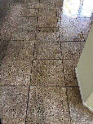 Before tile cleaning