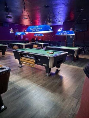 7  pool tables, nice place!