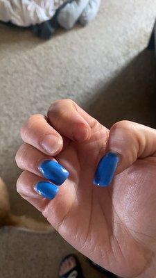 Nails came off less than a week later. Completely popped off...