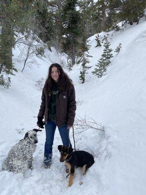 Puppies in the snow!!! They had a blast!