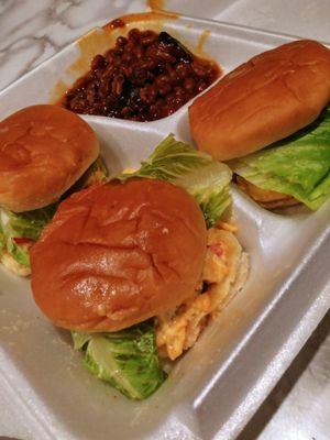 Southern sliders with baked beans