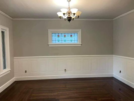 Wainscoting, trim, paint, remodel